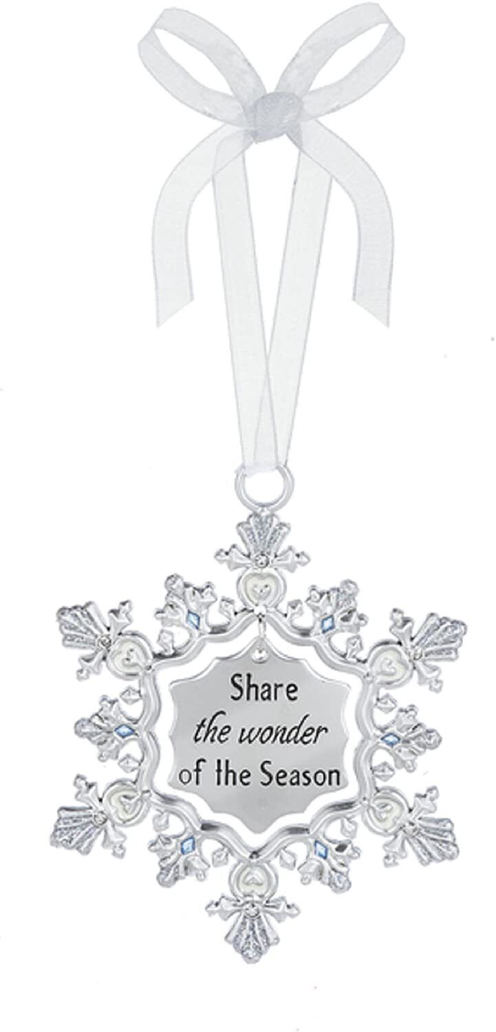 Ganz Share the Wonder of the Season Decorative Hanging Ornament, Zinc