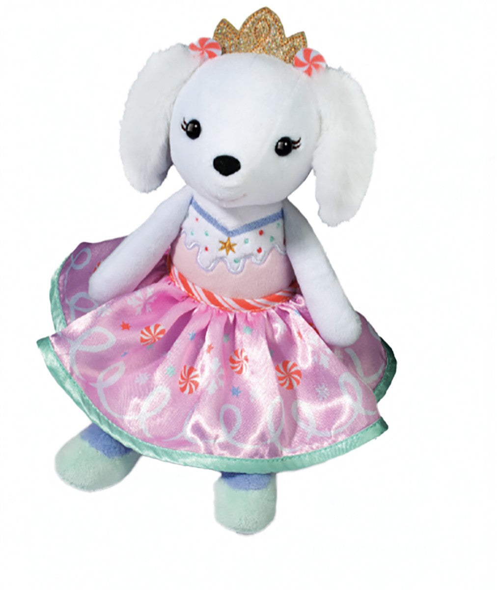 Douglas Toys Peppermint Nutcracker Princess Pup Plush Stuffed Animal Toy, 8"