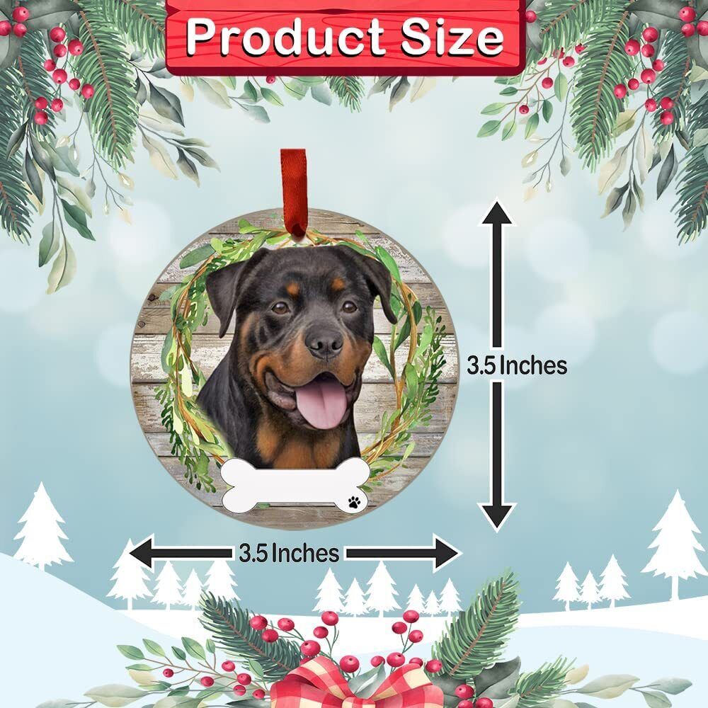 Rottweiler Ornament - E&S Pets, DIY Personalizable, Ceramic Round Ornament