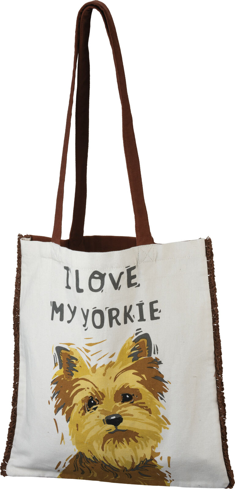 Primitives By Kathy Market Shopping Tote - I Love My Yorkie