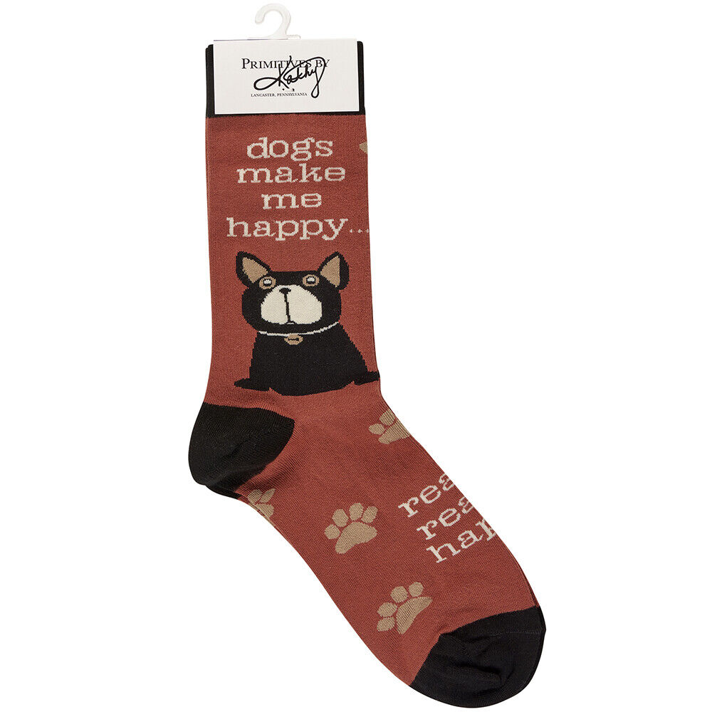 Primitives by Kathy - Dogs Make Me Happy Socks - 116519