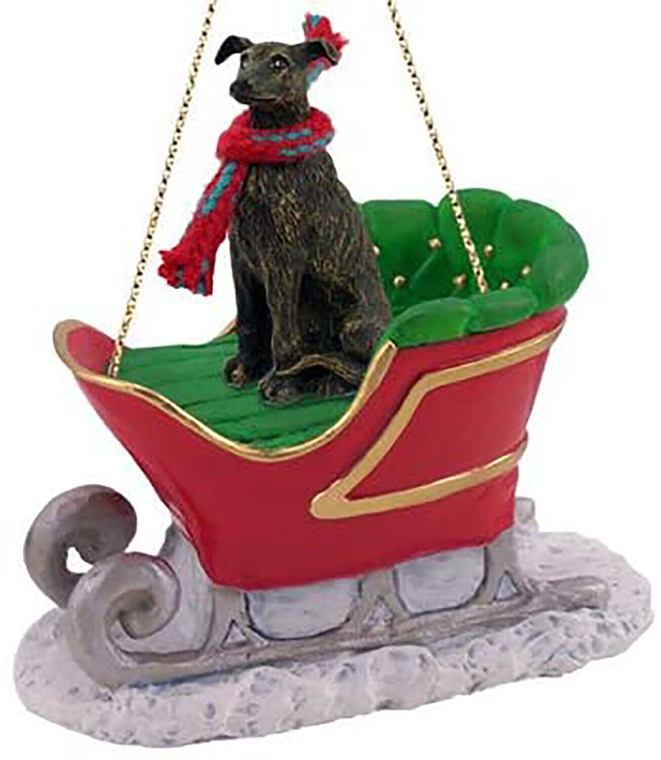 Conversation Concepts Greyhound Dog Sleigh Dog Holiday Ornament