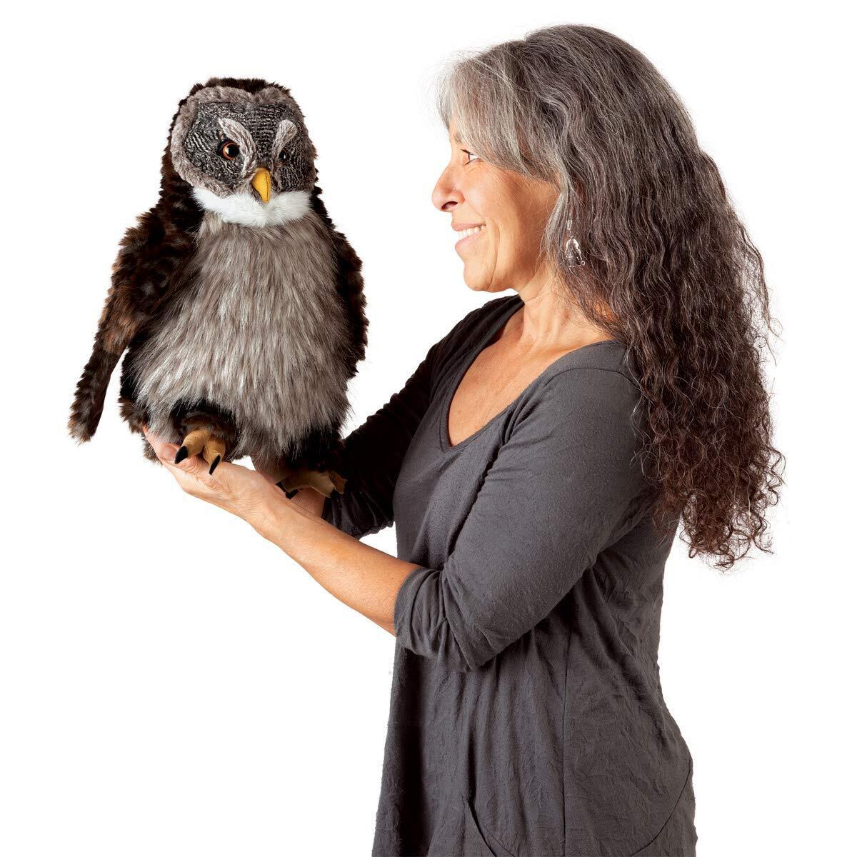 Folkmanis Hooting Owl Hand Puppet, 16"