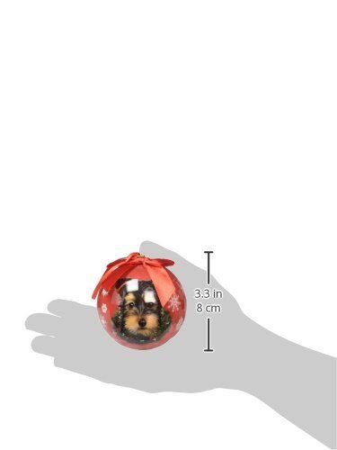 Yorkie Pup Christmas Ornament Shatter Proof Ball Easy To Personalize