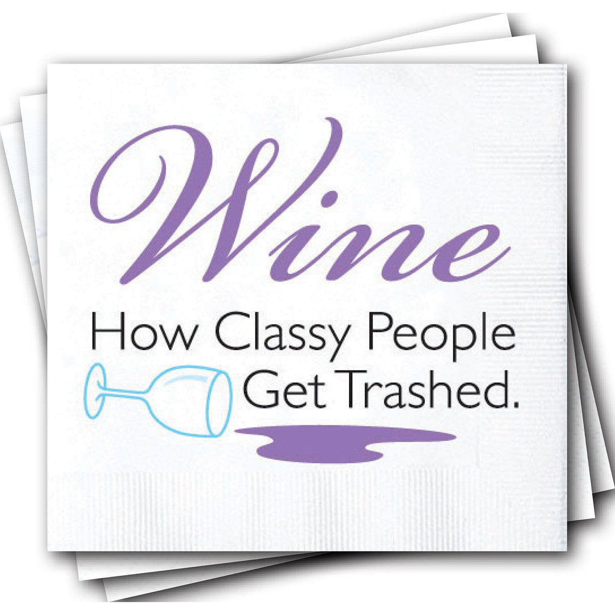 Chris's Stuff Wine Beverage Paper Napkins, Set of 25, Wine Classy People