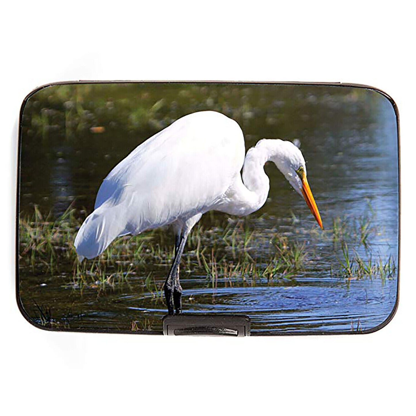 Fig Design White Egret RFID Armored Credit Card and Cash Wallet