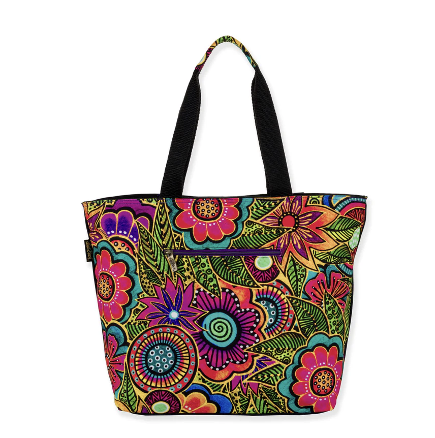 Laurel Burch Astra Bleu Pup Large Tote Dog Print Shoulder Bag, 19 x 5.5 x 14.5"