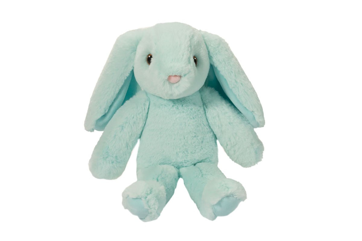 Douglas Iris Aqua Floppy Bunny Plush Animal, 7 in sitting, (small)