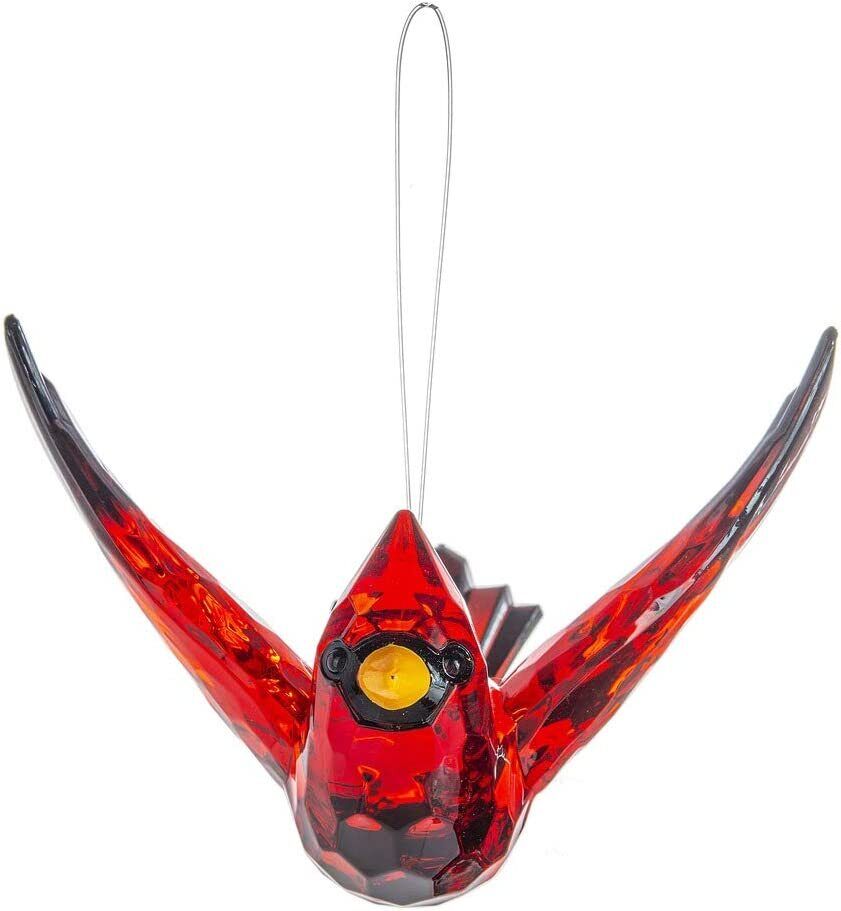 Ganz ACRY-743 Radiant Cardinal Ornament with Charm, 5-inch Length