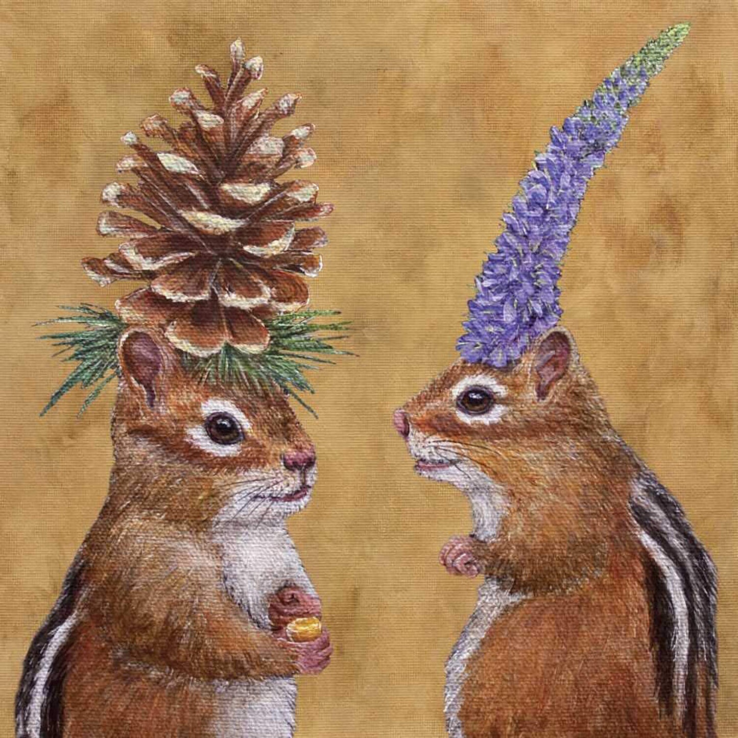 PPD 3252105 Chipmunk Courtship Cocktail Beverage Napkin, 5" x 5"
