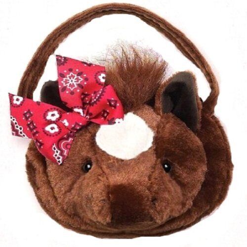 Bearington Bear Brown and White Horse Purse Stuffed Animal Toy