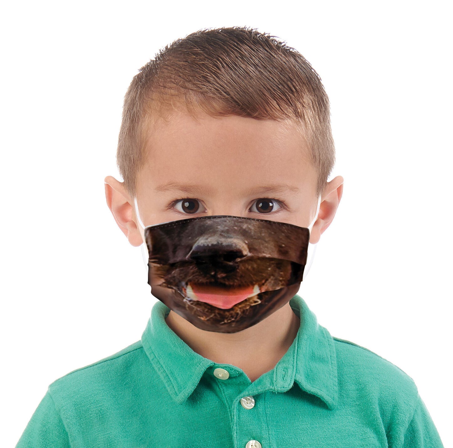 Wildlife Artists Fun Youth Animal Face Masks, Washable, Reusable - Painted Dog