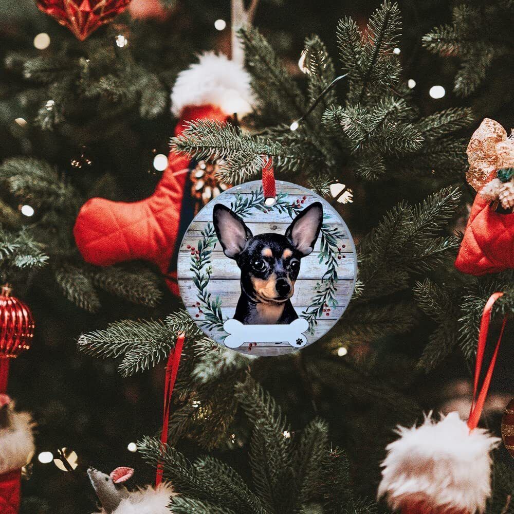 Black/Tan Chihuahua Ornament - E&S Pets, DIY Personalizable, Ceramic Ornament