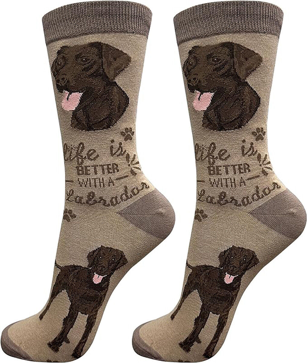 E&S Pets Pet Lover Socks, Life is Better with a Chocolate Labrador