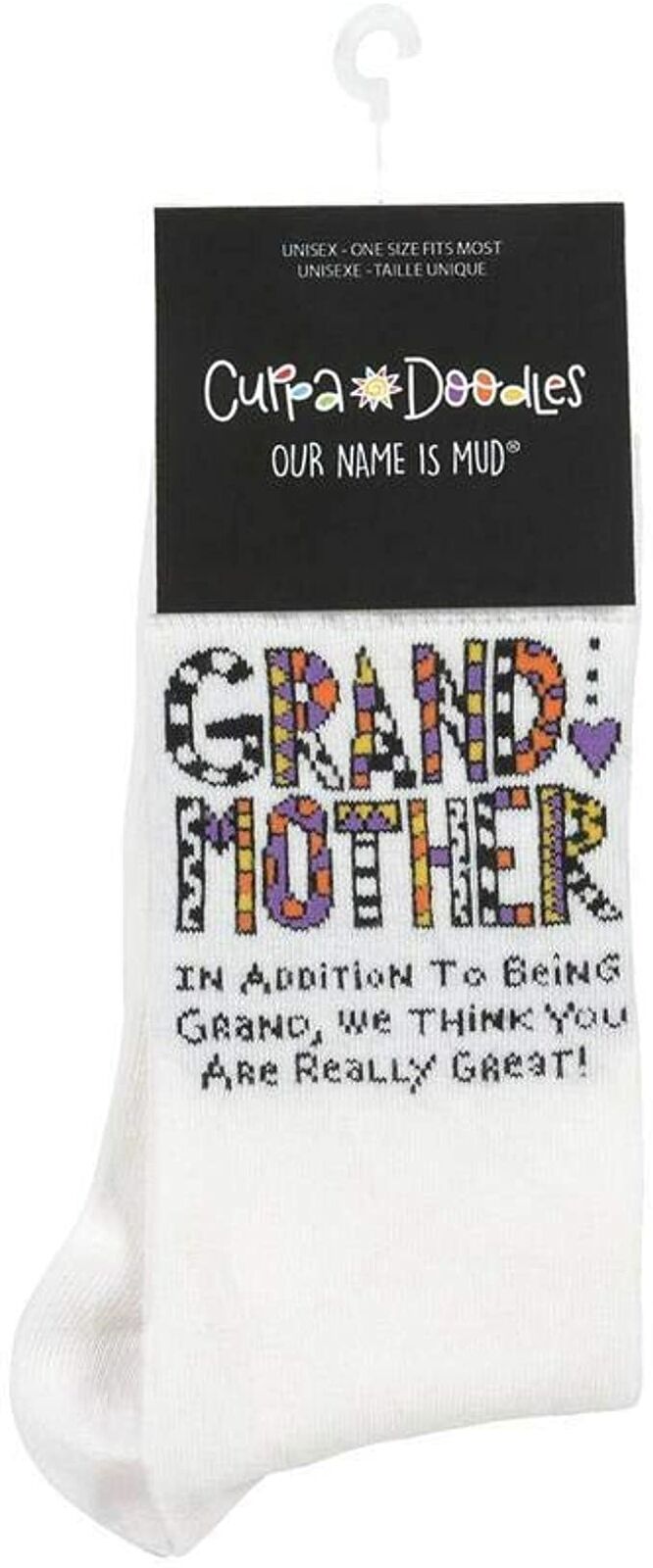 Enesco Our Name Is Mud Cuppa Doodle Grandmother Socks