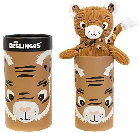 Les Deglingos Big Simply Plush Animal In Tube | Speculos - Tiger, 23cm