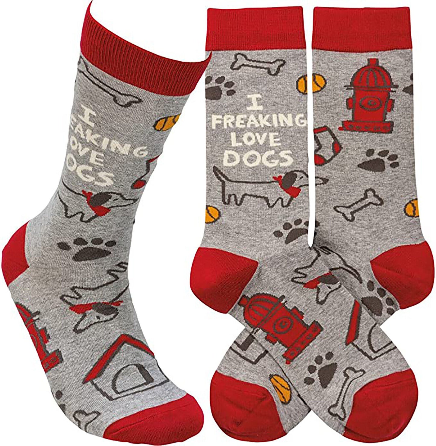 Primitives by Kathy 113729 - I Freaking Love Dogs Socks