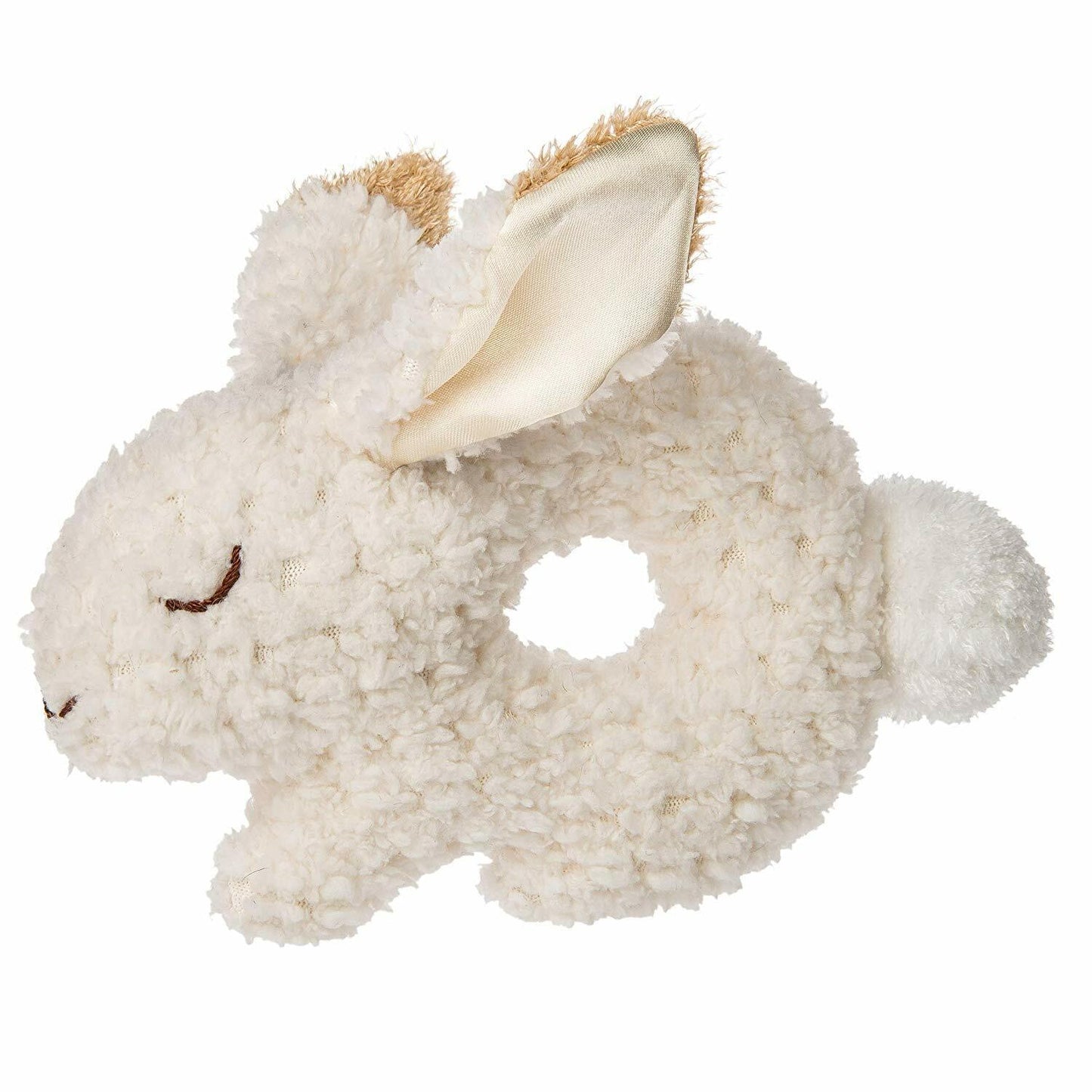 Mary Meyer Plush Stuffed Animal Oatmeal Cream Bunny Soft Ring Rattle, 7"