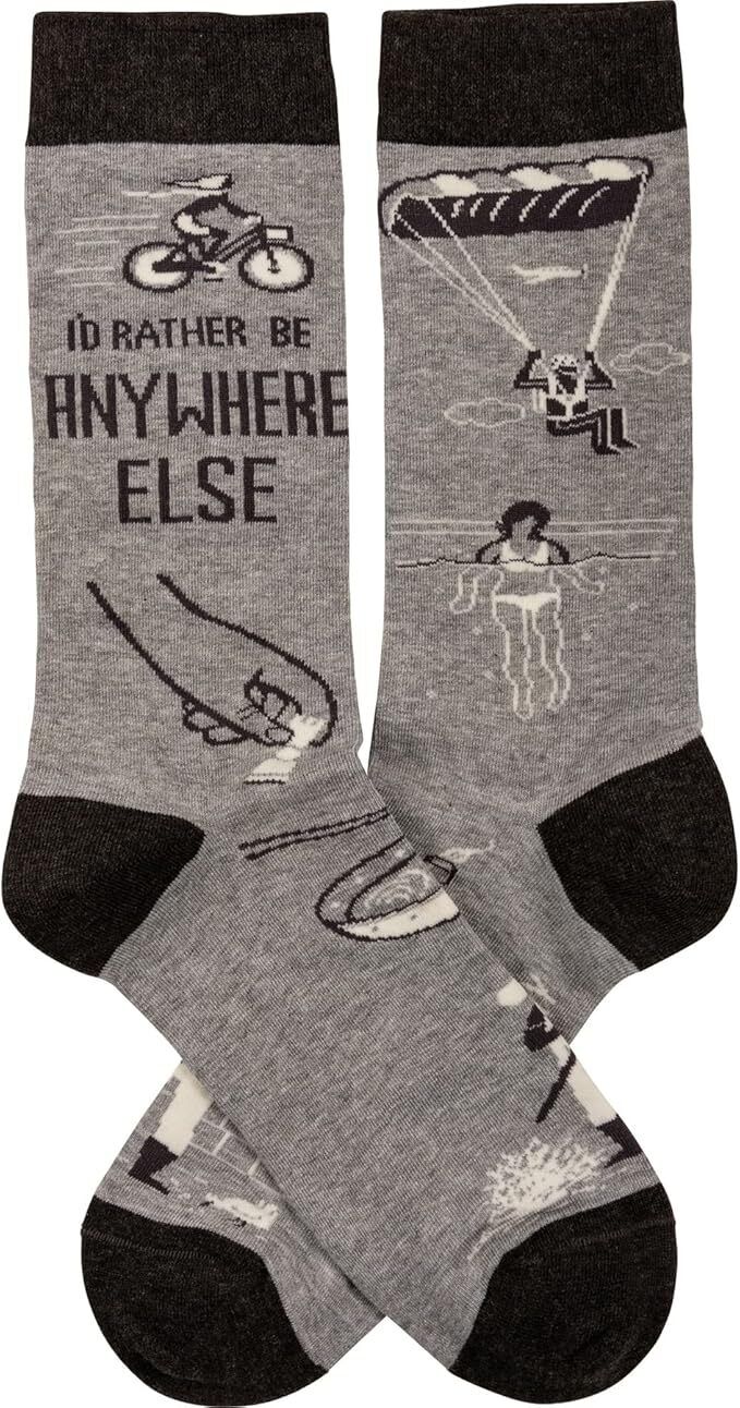 Primitives by Kathy - I'd Rather Be Anywhere Else Unisex Socks, One Size
