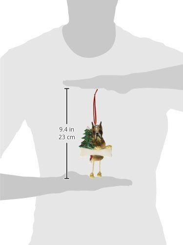 Boxer Fawn, Cropped Dangling/Wobbly Leg Christmas Ornament