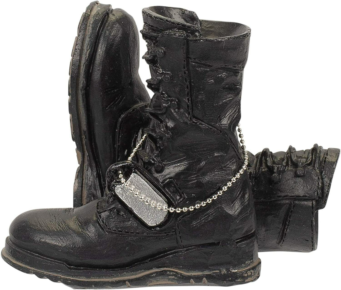 Midwest-CBK Navy Boot Military Black Resin Stone Decorative Hanging Ornament