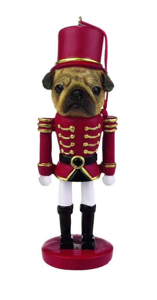 E&S Pets 35358-31 Fawn Pug Nutcracker Soldier Dog Ornament