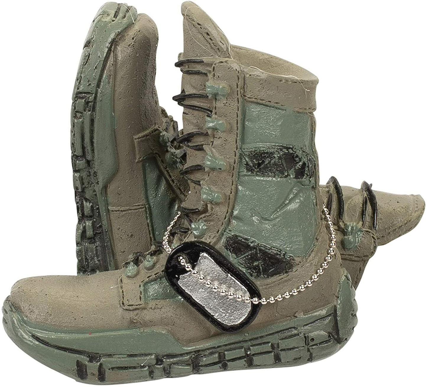 Midwest-CBK Air Force Boot Military Grey Resin Stone Decorative Hanging Ornament