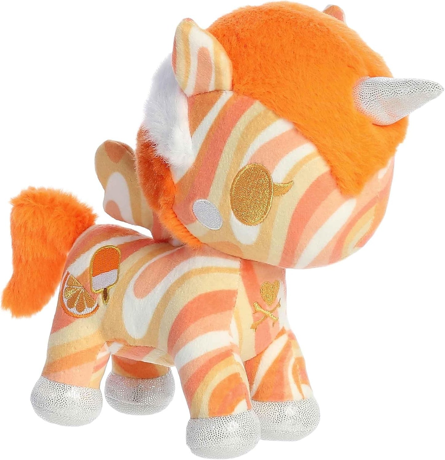 Aurora© Tokidoki Frozen Treats Unicorno Orange Swirl Stuffed Animal, 7.5 inches