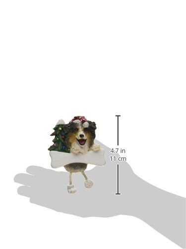Australian Shepherd Ornament "Dangling Legs" Hand Painted Easily Personalized