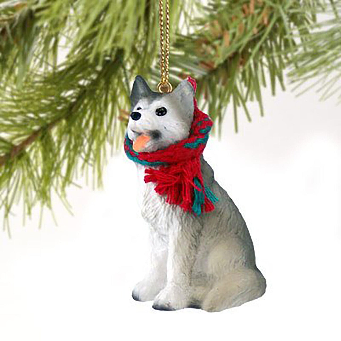 Conversation Concepts Siberian Husky Gray and White with Brown Eyes Ornament