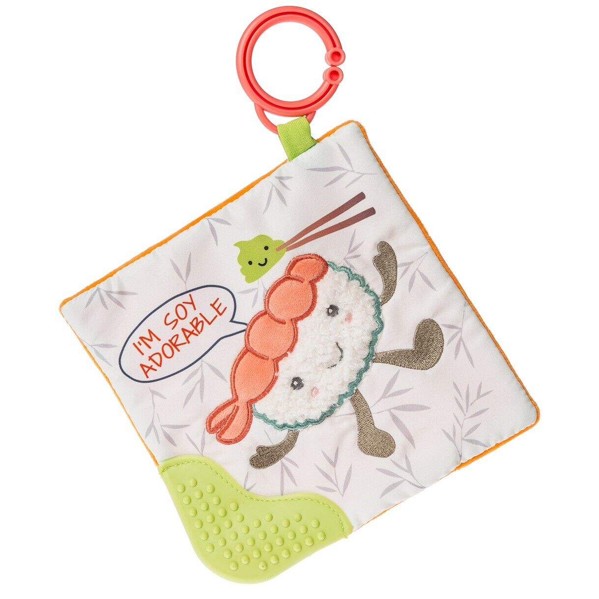 Mary Meyer Sweet Soothie Crinkle Teether Toy and Squeaker, 6 x 6", Sushi