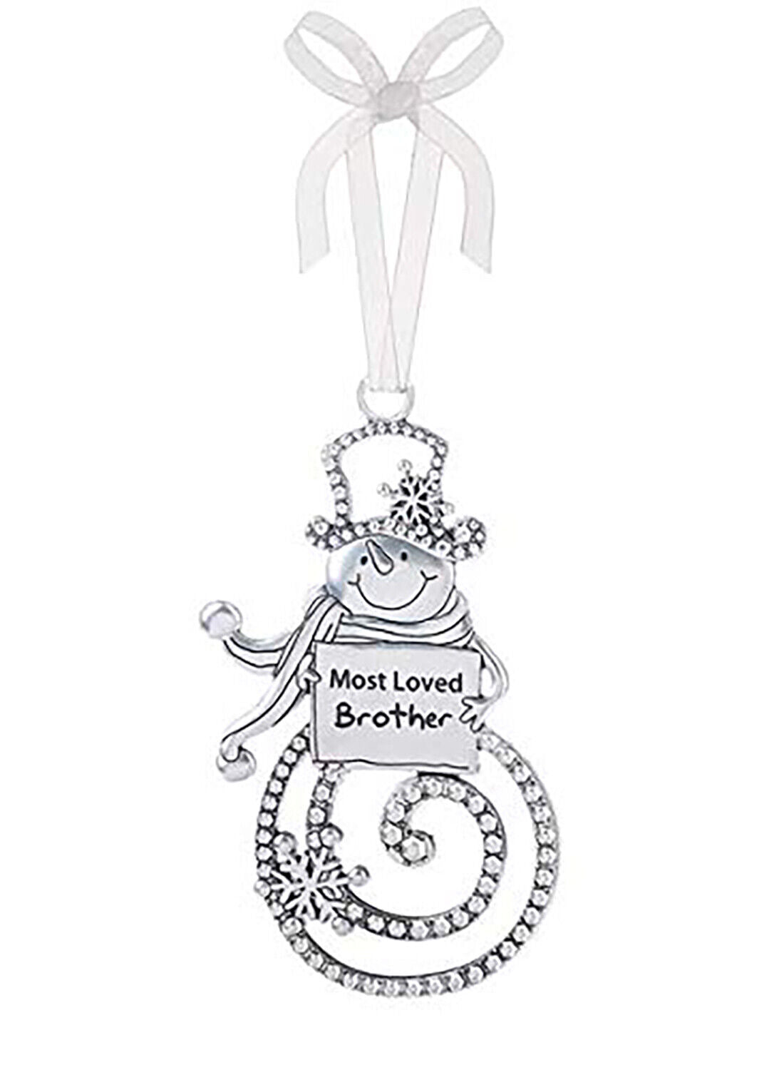 Ganz Ornament - Most Loved Brother - Silver