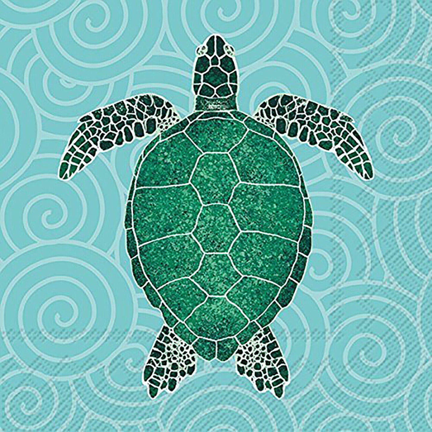 Celebrate Home Tropical 3-Ply Paper Cocktail Napkins, Sea Turtle, 20