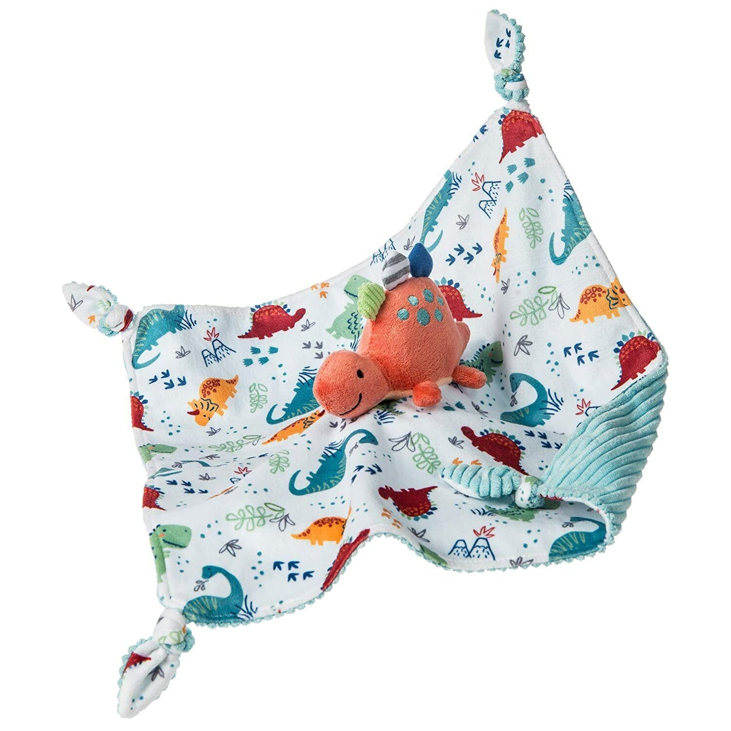 Mary Meyer Pebblesaurus Stuffed Animal Security Blanket, 13", Coral Dinosaur