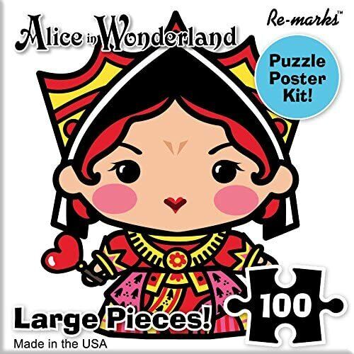 Re-marks Alice in Wonderland 100 Large Piece Puzzle Cube - Queen of Hearts