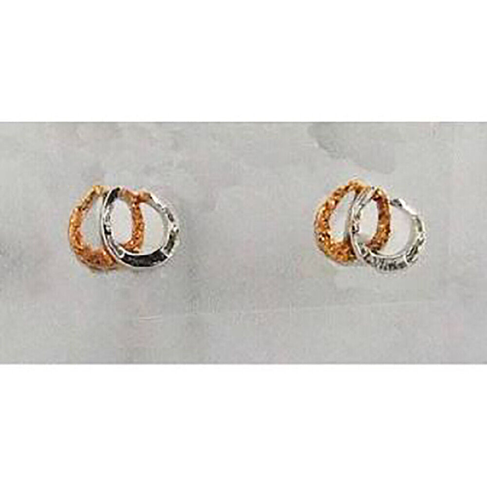 Finishing Touch Small 1/4" Double Horseshoe Earring, Imitation Rhodium Plate,