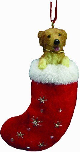 Golden Retriever Stocking Ornament w "Santa's Little Pals" Hand Painted