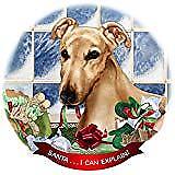 Greyhound Cream Dog Porcelain Ornament Pet Gift 'Santa. I Can Explain!'