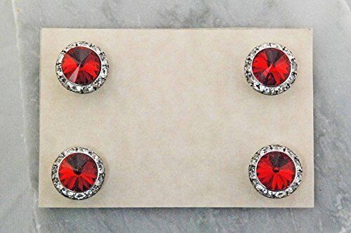 Finishing Touch Magnetic Tack Pin - Light Siam Red Stone - Silver Finish
