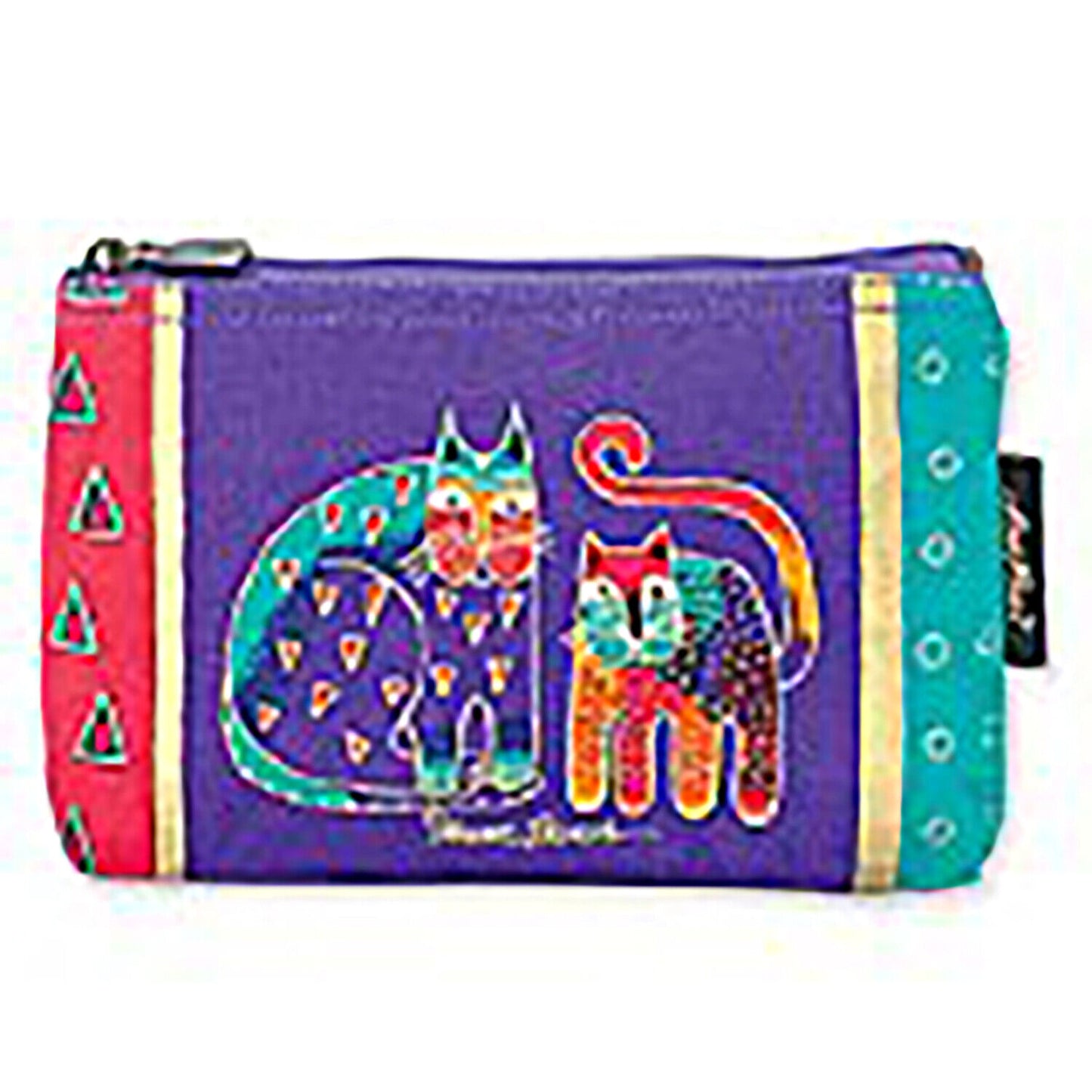 Laurel Burch Classic Felines Cosmetic Bag (Purple/Fuchsia C)