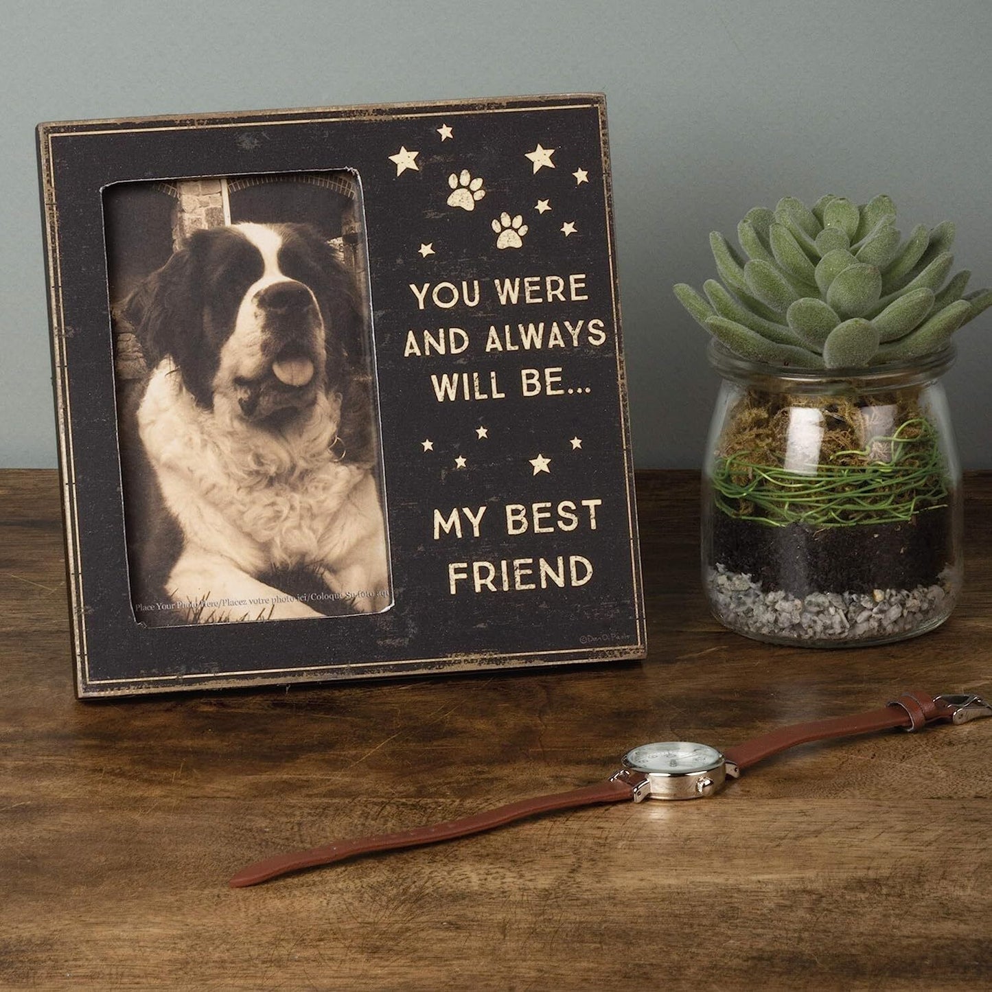 Primitives by Kathy Pet Memorial Photo Frame, 6" x 6", My Best Friend Always