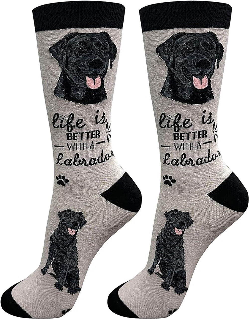 E&S Pets Pet Lover Socks, Life is Better with a Black Labrador Retriever