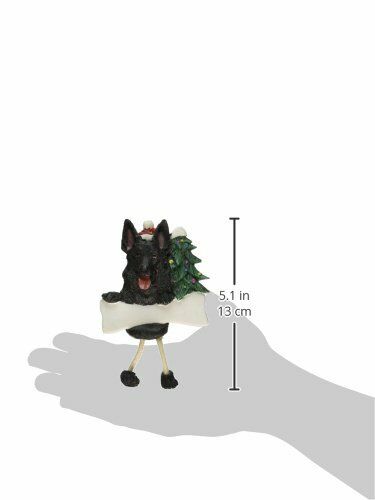 German Shepherd Ornament Black "Dangling Legs" Hand Painted Easily Personalized