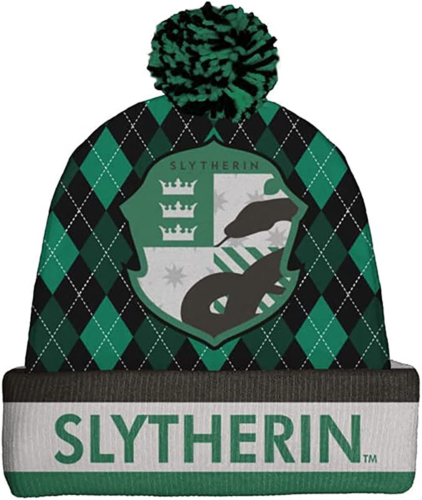 Spoontiques Winter Beanie Hat, Polyester, One Size Fits Most - Slytherin House