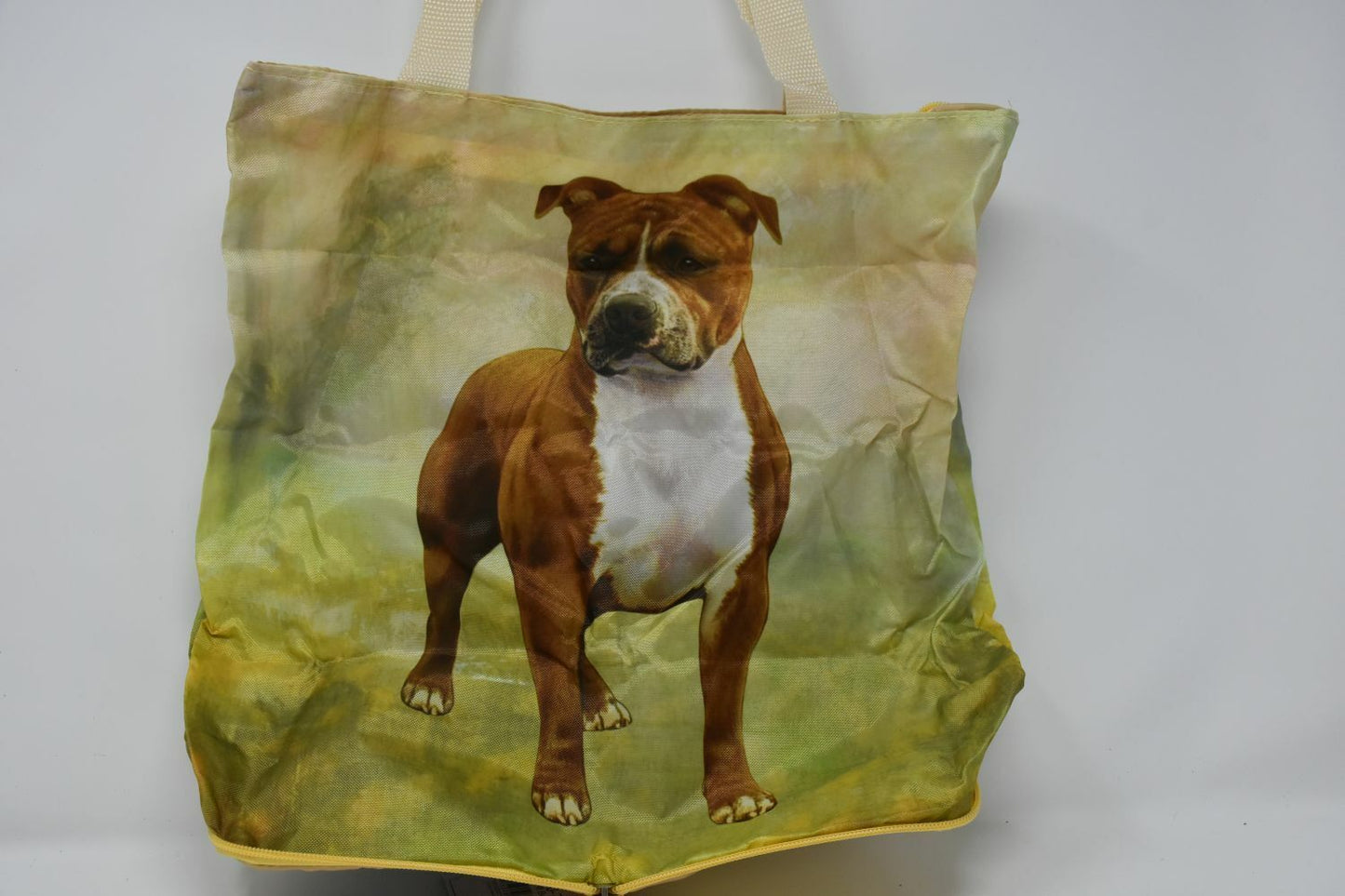 Pit Bull Terrier Foldable Tote Bag - Durable, Waterproof - Zipper Market Tote