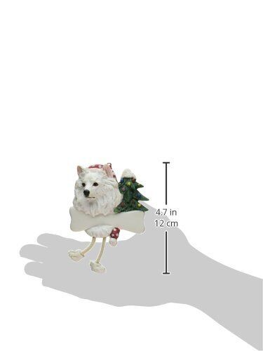 American Eskimo Ornament "Dangling Legs" Hand Painted and Easily Personalized