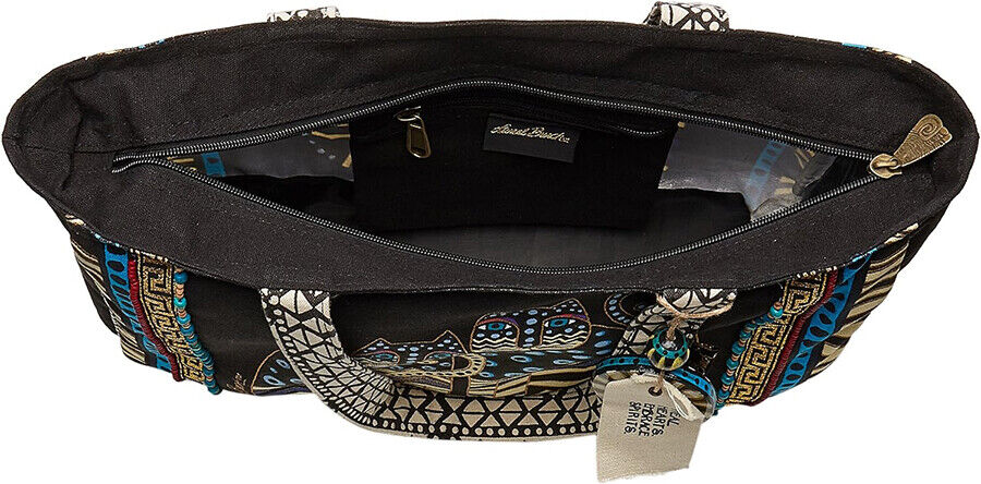 Laurel Burch Polka Dot Gatos Spotted Cats Medium Tote, 15.5" x 4.5" x 10"