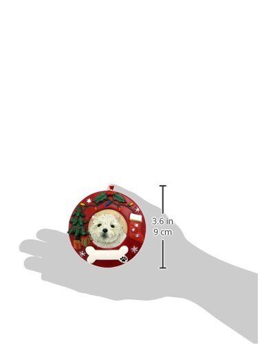 E&S Pets Westie Christmas Ornament Wreath Shaped Easily Personalized