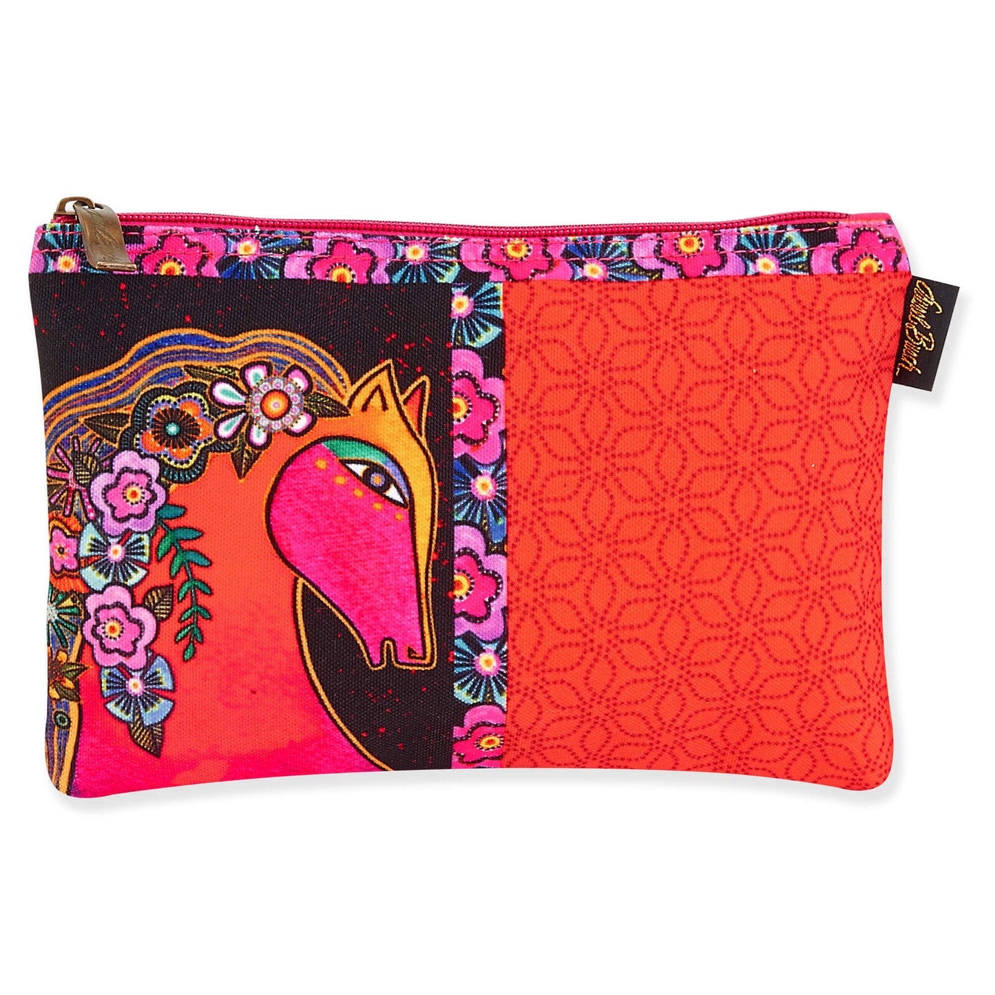Laurel Burch Classic Horses Blaze Horse Cosmetic Bag (pink blaze/orange F)