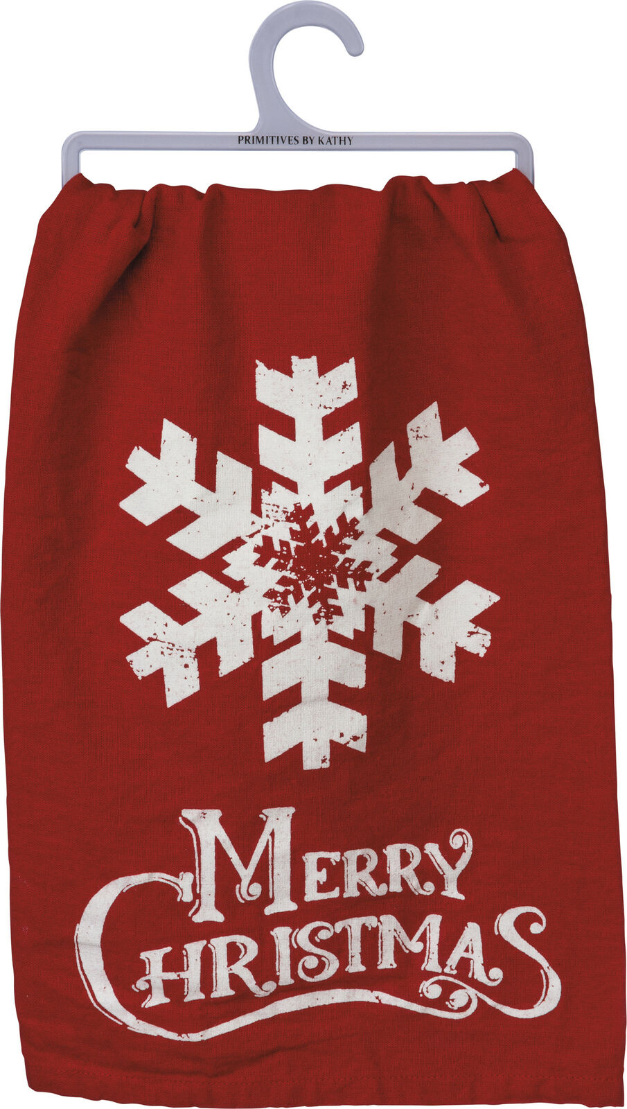 PBK Dish Towel - Merry Christmas Red and White, 28" x 28", One Towel